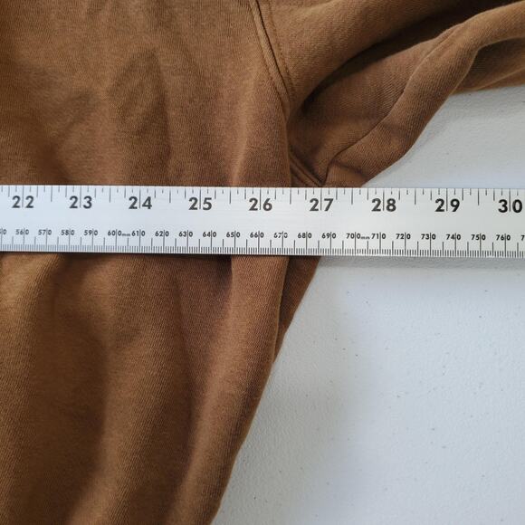 nuuds Sweatshirt Womens Large Brown Crewneck Fleece Pullover Ribbed Hem Casual - Picture 6 of 9